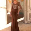 Women's Sequin Floral Mermaid Maxi Evening Dress