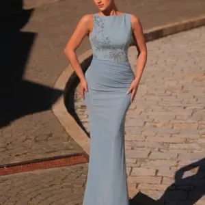Women's Beaded Bodycon Maxi Evening Gown