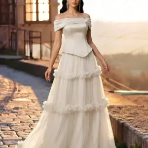 Women's Off-Shoulder Floral A-Line Satin Maxi Evening Gown