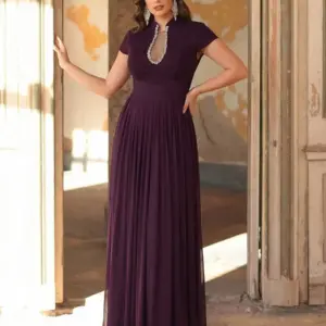Plus Size Women's Rhinestone Mermaid Maxi Evening Gown with Train