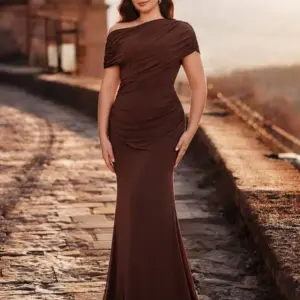 Plus Size Women's Off-Shoulder Mermaid Maxi Evening Dress