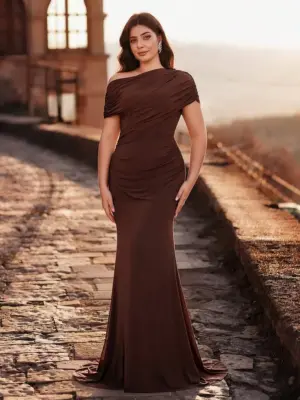 Plus Size Women's Off-Shoulder Mermaid Maxi Evening Dress