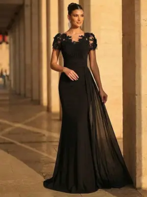 Women's Sequin Lace Mermaid Maxi Evening Gown